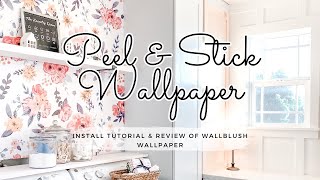 PEEL amp STICK WALLPAPER  Review and Install  Laundry Room Makeover [upl. by Aicirtel]