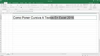 Como Poner Cursiva A Textos En Excel 2016 [upl. by Aicrag]