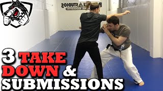 Grappling vs Striking 3 BJJ Takedowns amp Submissions [upl. by Esinrahc]