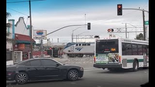 VIDEO Fiery Amtrak Crash  Train Hits Vehicle On Tracks In Oakland [upl. by Ailero3]