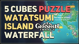 Watatsumi Island Waterfall 5 Cubes Rotation Puzzle Genshin Impact [upl. by Balthasar112]