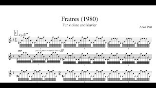 Arvo Pärt  Fratres Violin amp Piano score [upl. by Buell21]