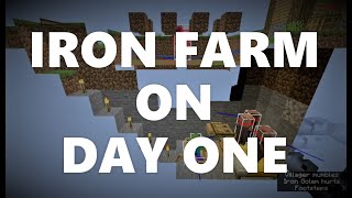 Minecraft Elegance Iron Farm on Day 1 of Survival Java 116 [upl. by Yllah]