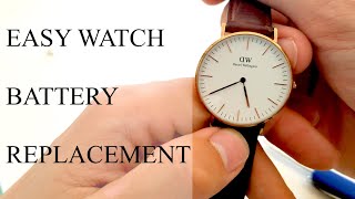 Easy Snapoff Back Watch Battery Replacement Daniel Wellington [upl. by Aitas]