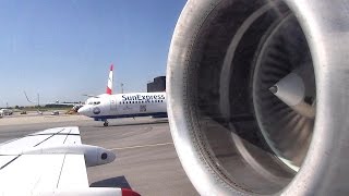 Full Engine View Startup Takeoff and Landing Fokker 70 Wien to Minsk Flight OS687 [upl. by Ettezyl]