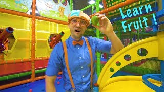 Play at the Play Place with Blippi  Learn Fruit and Healthy Eating for Children [upl. by Thaddus746]