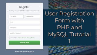 User Registration Form with PHP and MySQL Tutorial 1  Creating a Registration Form [upl. by Etiuqram]