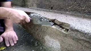 Patch concrete steps easy DIY [upl. by Seuqirdor]