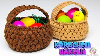 Einfaches Osterkörbchen Häkeln  Ostern  Korb  Utensilio [upl. by Solracesoj]