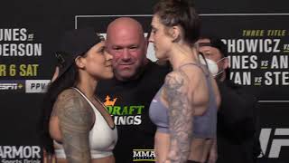 UFC 259 Amanda Nunes vs Megan Anderson WeighIn Staredown  MMA Fighting [upl. by Snider]