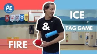 PE Games Fire and Ice Tag Game With Throwing and Catching [upl. by Nosmas]