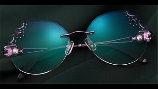 Oversized Rimless Prescription Glasses Colorful Lenses  FramesFashion Rimless Glasses Collections [upl. by Eiramanad]