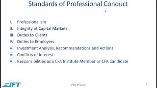 Level I CFA Ethics Code and Standards [upl. by Madi]