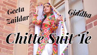 Chitte Suit Te White Suit  Geeta Zaildar  Giddha  Dance [upl. by Nojad]