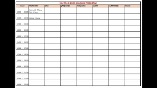 Excel ile Haftalık Ders Çalışma Programı Hazırlama ve Çıktı Alma [upl. by Dwinnell]