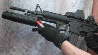 Airsoft GampP M203 grenade launcher M4 SOPMOD Tokyo Marui [upl. by Barby]