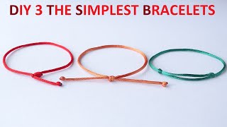 DIY 3 The SIMPLEST Single Strand Friendship Bracelets You Can Make [upl. by Yerxa588]