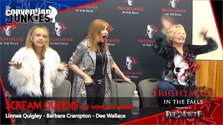 Scream Queens Linnea Quigley Barbara Crampton Dee Wallace Frightmare in the Falls Horror Con 2019 [upl. by Gnilrac]