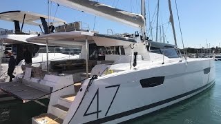 Fountaine Pajot Saona 47 catamaran Walkthrough at La Grande Motte 2017 [upl. by Cuttler]