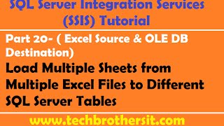 SSIS Tutorial Part 20Load Multiple Sheets from Multiple Excel Files to Different SQL Server Tables [upl. by Atsirtal348]