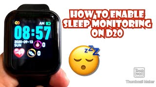 HOW TO ENABLE SLEEP MONITORING ON D20 SMARTWATCH  TUTORIAL  ENGLISH [upl. by Kersten79]