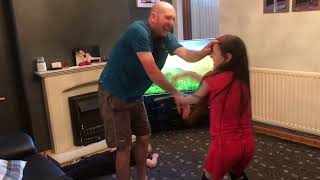 DAD VS DAUGHTER WWE WORLD TITLE WRESTLING MATCH [upl. by Glynis]