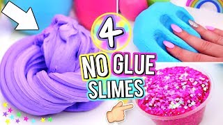 4 Easy DIY Slimes WITHOUT GLUE How To Make The BEST SLIME WITH NO GLUE [upl. by Ys]