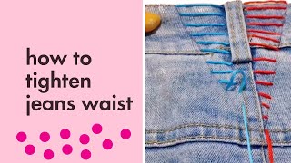 How to Tighten Jeans Waist Easy [upl. by Cavan]