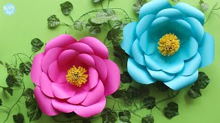 Como hacer flores de papel 🌸 Gigantes medianas o pequeñas SUPERTIPS y MOLDES  Partypop DIY🎉 [upl. by Pember573]