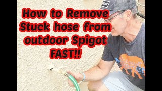 How to remove stuck hose from spigot [upl. by Navinod]