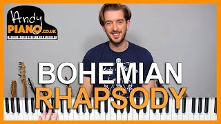 QUEEN  BOHEMIAN RHAPSODY Piano Lesson Tutorial  Simplified Chords [upl. by Kcirneh]