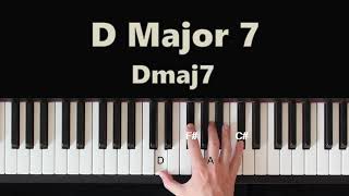 How To Play D Major 7 Dmaj7 Chord On Piano [upl. by Namra]