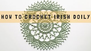 How to crochet Irish doily [upl. by Odom]