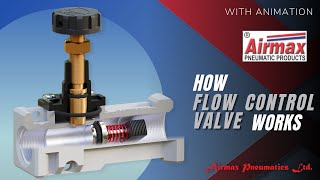 How Pneumatic Flow Control Valve Works  FCV  Airmax Pneumatics LTD [upl. by Dalton45]