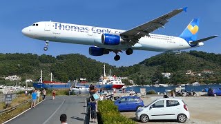 SKIATHOS  LOW Landings and JETBLASTS at the European St Maarten  40 MINUTES Skiathos only [upl. by Chrissa]