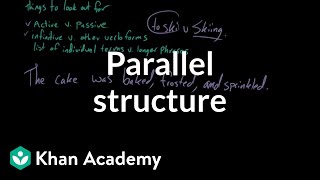 Parallel structure  Syntax  Khan Academy [upl. by Aitselec]