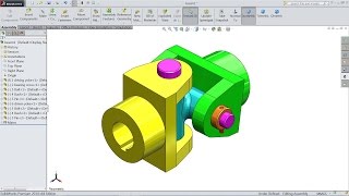 Solidworks tutorial  Design and Assembly of Universal joint in Solidworks [upl. by Akinehc672]