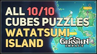 All 10 Cubes Puzzles Watatsumi Island Genshin Impact [upl. by Yeldud]