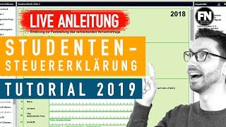 Steuererklärung Student Anleitung 2019 2018  Steuererklärung selber machen Elster Student Tutorial [upl. by Ehav524]