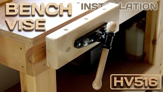 Installing a BENCH FACE VISE HV516 and woodturning a HANDLE [upl. by Denby]