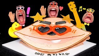 ASMR The sound of triplets eating delicious RealMouth cakes for a family of 200000 people [upl. by Skylar]