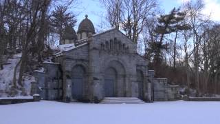 Vanderbilt Mausoleum Staten Island New York Some History In The Snow Moravian Cemetary [upl. by Naylor]