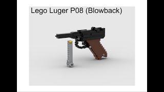 Lego Luger P08 Blowback Rubber Band Gun  Tutorial [upl. by Quince408]