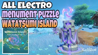 All Watatsumi Island Electro Monument Puzzle  Genshin Impact [upl. by Ajna]