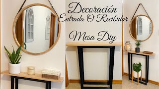 DECORACIÓN DE ENTRADA PEQUEÑA  DIY MESA DE RECIBIDOR FÁCIL RECICLADA  IDEAS PARA DECORAR TU CASA [upl. by Aikel489]