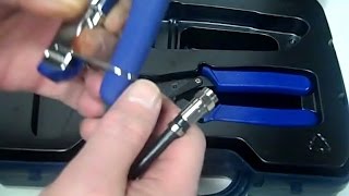 How to Install an F Compression Connector over RG6 Coax Cable using a Compression Tool [upl. by Nami]