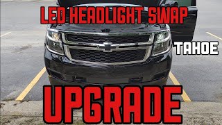 LED Headlight Swap Easy How To 2019 Tahoe [upl. by Devine]