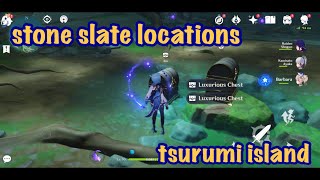 Stone Slate Locations in Tsurumi Island  Genshin Impact [upl. by Ynaffi229]