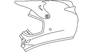 How To Draw a Motorcycle Helmet  step by step [upl. by Llenroc]