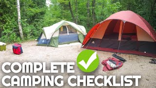 Complete Camping Checklist  Everything You Need for a Weekend of Camping  Camping for Beginners [upl. by Arella]